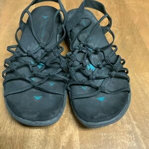 Skechers Black Sandals with Intricate Straps